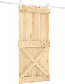 vidaXL Συρόμενη Πόρτα Φυσικό και Λευκό 95 x 210 cm