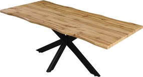 Tραπέζι Gilman pakoworld MDF sonoma-μαύρο 180x90x75εκ