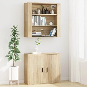 vidaXL Ντουλάπι Τοίχου Sonoma Δρυς 80x33x80 εκ. Επεξεργασμένο Ξύλο