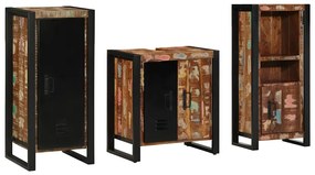 Σετ Επίπλων Μπάνιου με συρτάρι 3 pcs Στερεό Ανακτηθέν Ξύλο