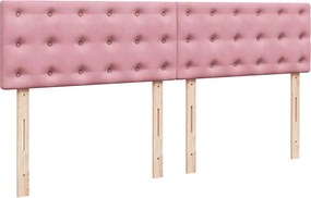 vidaXL Κρεβάτι Boxspring με Στρώμα Ροζ 180x200 εκ. Βελούδινο