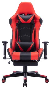Καρέκλα γραφείου gaming Zeldo pakoworld pu μαύρο-κόκκινο 66x56x135εκ