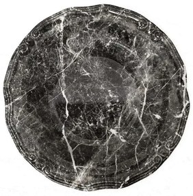 Πιατέλα Marble Στρογγυλή Rpm209K2 Φ33cm Black Espiel Κεραμικό