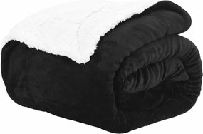 vidaXL Κουβέρτα Μαύρο 220 x 240 cm Μαλλί