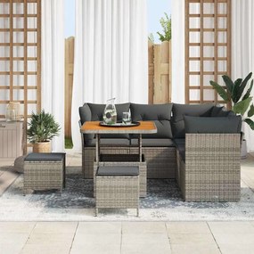 vidaXL Σετ Καναπέ Κήπου 8 pcs Γκρι συνθετικό ρατάν