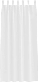 vidaXL Κουρτίνες Μαύρης Ύφανσης με Δαχτυλίδια 2 pcs Καθαρό Λευκό