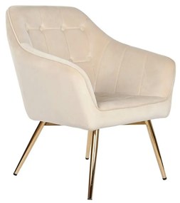 Κάθισμα DKD Home Decor Κρεμ Χρυσό Μέταλλο 74 x 74 x 90 cm