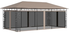vidaXL Κιόσκι με Αντικουνουπικό Δίχτυ Taupe 6x3x2,73 μ. / 180 γρ./μ²