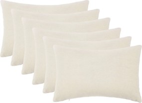 vidaXL Κάλυμμα Μαξιλαριού 6 pcs HEERLEN Κρεμ 50 x 75 cm Μπουκλέ