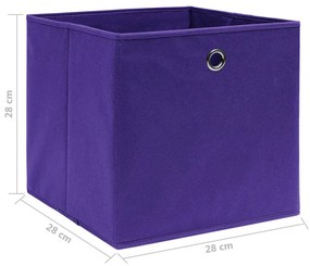 Κουτιά Αποθήκευσης 4 τεμ. Μοβ 28x28x28 εκ. Ύφασμα Non-woven - Μωβ