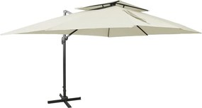 vidaXL Ομπρέλα Κήπου με Διπλή Επιφάνεια Άμμου 400x300 εκ.
