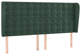 vidaXL Κεφαλάρι με Πτερύγια Πράσινο 183x23x118/128 εκ. Βελούδινο