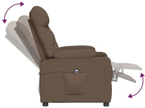 vidaXL Πολυθρόνα Ανακλινόμενη Ηλεκτρική Καφέ Υφασμάτινη