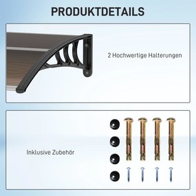 Κουβούκλιο κουβούκλιο εξώπορτας 120 x 75 cm στεγασμένο κουβούκλιο κουβούκλιο από πολυανθρακικό