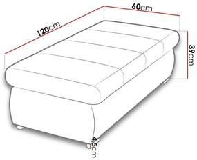 Σκαμπό Comfivo 123, Μπλε, 39x60x120cm, Ταπισερί, Πόδια: Μέταλλο | Epipla1.gr