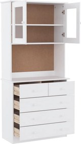 vidaXL Ντουλάπι ALTA Λευκό 77 x 35 x 165 εκ. από Μασίφ Ξύλο Πεύκου