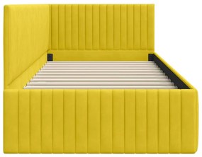 vidaXL Κρεβάτι Γωνίας με κεφαλάρι Κίτρινο 90 x 190 cm Βελούδο