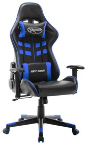 Καρέκλα Gaming Μαύρο/Μπλε από Συνθετικό Δέρμα