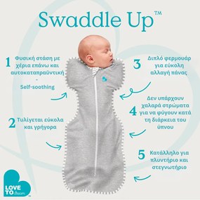 Υπνόσακος LoveToDream Swaddle up 2.5tog Olive Bees 6-8,5kg Medium