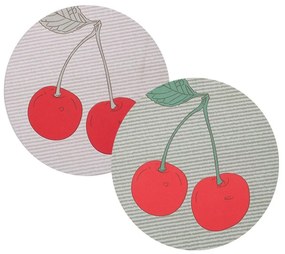 Σουπλά Cherry Love Green-Ecru Nef-Nef 38x38cm 100% Βαμβάκι