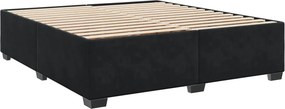 vidaXL Κρεβάτι Boxspring με Στρώμα Μαύρο 180x200 εκ. Βελούδινο