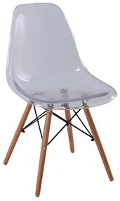 Καρέκλα Art Wood Clear ΕΜ123 46X53X82 cm Σετ 4τμχ Ξύλο,Πολυπροπυλένιο