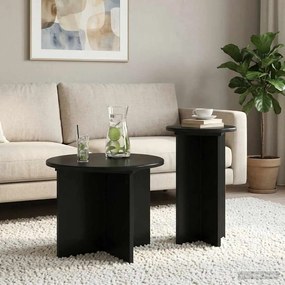 vidaXL Σετ βοηθητικά τραπεζάκια 2 τεμ. Μαύρο Ø 45 x 35 cm