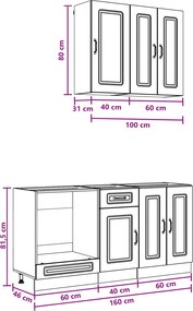 vidaXL Μονάδα κουζίνας KALMAR 5 pcs Artisan Δρυς Επεξεργασμένο Ξύλο