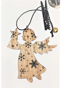 Magic Christmas Ξύλινο Αγγελάκι Με Αστεράκια 12*12cm 600-40345
