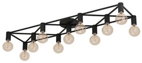 Φωτιστικό Οροφής - Πλαφονιέρα Speke 43722 156x31x10,5cm 11xΕ27 40W Black Eglo Steel