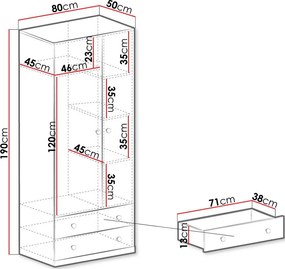 Ντουλάπα Pixel δίφυλλη