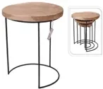 BOX37211 THE NETHERLANDS ΤΡΑΠΕΖΆΚΙΑ ΣΑΛΟΝΙΟΎ SET 3 SIDE TABLE TEAK J11300020 39/39/46,7 NEOPORTAL-8719202392524