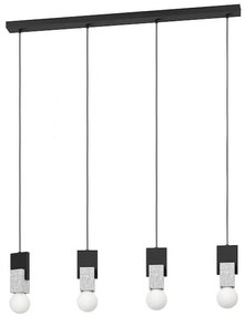 Eglo Lobatia Μοντέρνο Κρεμαστό Φωτιστικό Πολύφωτο Ράγα για 4 Λαμπτήρες E27 σε Μαύρο Χρώμα 99532