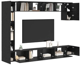 vidaXL Σετ επίπλου τηλεόρασης 9 pcs Μαύρη δρυς 100 x 30 x 30.5 εκ.