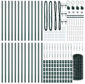 vidaXL Euro Fence με 13 Στηρίγματα 0.6x50 μ Γαλβανισμένος Χάλυβας Πράσινος