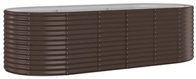 vidaXL Ζαρντινιέρα Καφέ 249x100x68εκ Γαλβανισμένος χάλυβας