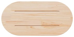 vidaXL Επιφάνεια Τραπεζιού Οβάλ Λευκή 60x30x2,5 εκ. Μασίφ Ξύλο Πεύκου