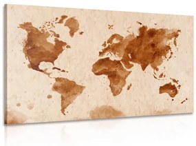 Εικόνα του παγκόσμιου χάρτη σε ρετρό σχέδιο - 90x60