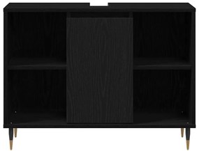 vidaXL Ντουλάπι Μπάνιου Μαύρη δρυς 80 x 33 x 60 εκ Επεξεργασμένο ξύλο