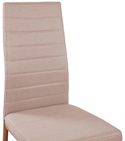 Σετ τραπεζαρίας MINIMAL C11767 5τμχ Λευκό MDF &amp; Καρέκλες Μπέζ Ύφασμα 120x80x73 εκ.