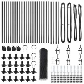 vidaXL Στύλος Περιφράξεων Γκρι 50 x 0,8 μ (13 mm πλέγμα)