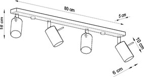 Sollux Φωτιστικό οροφής Ring 4,ατσάλι,4xGU10/40w