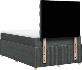 vidaXL Κρεβάτι Boxspring με Στρώμα Σκούρο Γκρι 120x200 εκ. Υφασμάτινο