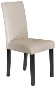 Ε7207,1 MALEVA-L Καρέκλα PU Ivory - Wenge  42x56x93cm Wenge/Εκρού,  Ξύλο/PVC - PU, , 2 Τεμάχια