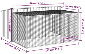 ΣΠΙΤΑΚΙ ΣΚΥΛΟΥ ΜΕ ΑΥΛΗ ΑΝΘΡΑΚΙ 197X194X110 ΕΚ. ΓΑΛΒΑΝ. ΧΑΛΥΒΑΣ 3214224