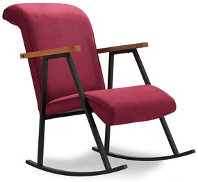 Πολυθρόνα Κουνιστή Yoka 859FTN1706 64x86x96cm Maroon Red