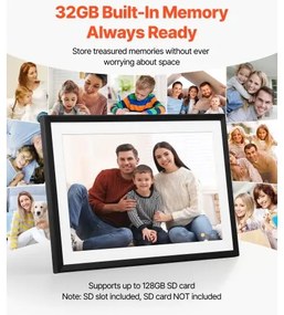 VEVOR 260 mm Digital Picture Frame 32GB Touchscreen 2-Pack Wi-Fi Photo Frames