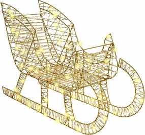 vidaXL Έλκηθρο με Ελάφια 200 LED Θερμό λευκό 70 x 26 x 129 εκ. PET