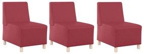 vidaXL Καναπέδες 3 pcs Μπορντό 55 x 74 x 82 εκ. Τεχνητό δέρμα