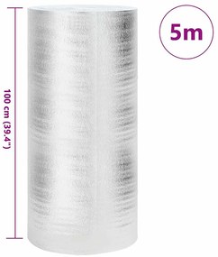 vidaXL Ανακλαστήρας θερμότητας καλοριφέρ Ασημί 5 x 1 m Πολυαιθυλένιο